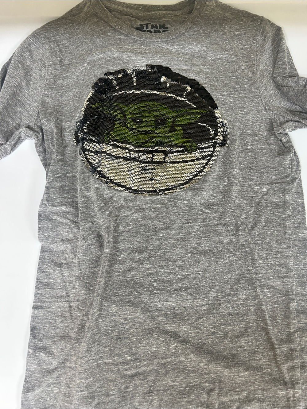Star Wars Gray Tee with Sequin Graphic